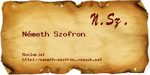Németh Szofron névjegykártya